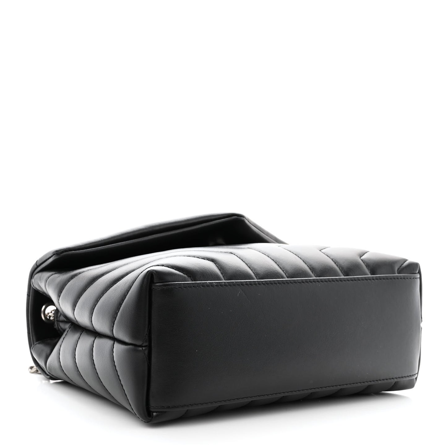 Calfskin Y Quilted Monogram Small Loulou Chain Satchel Black