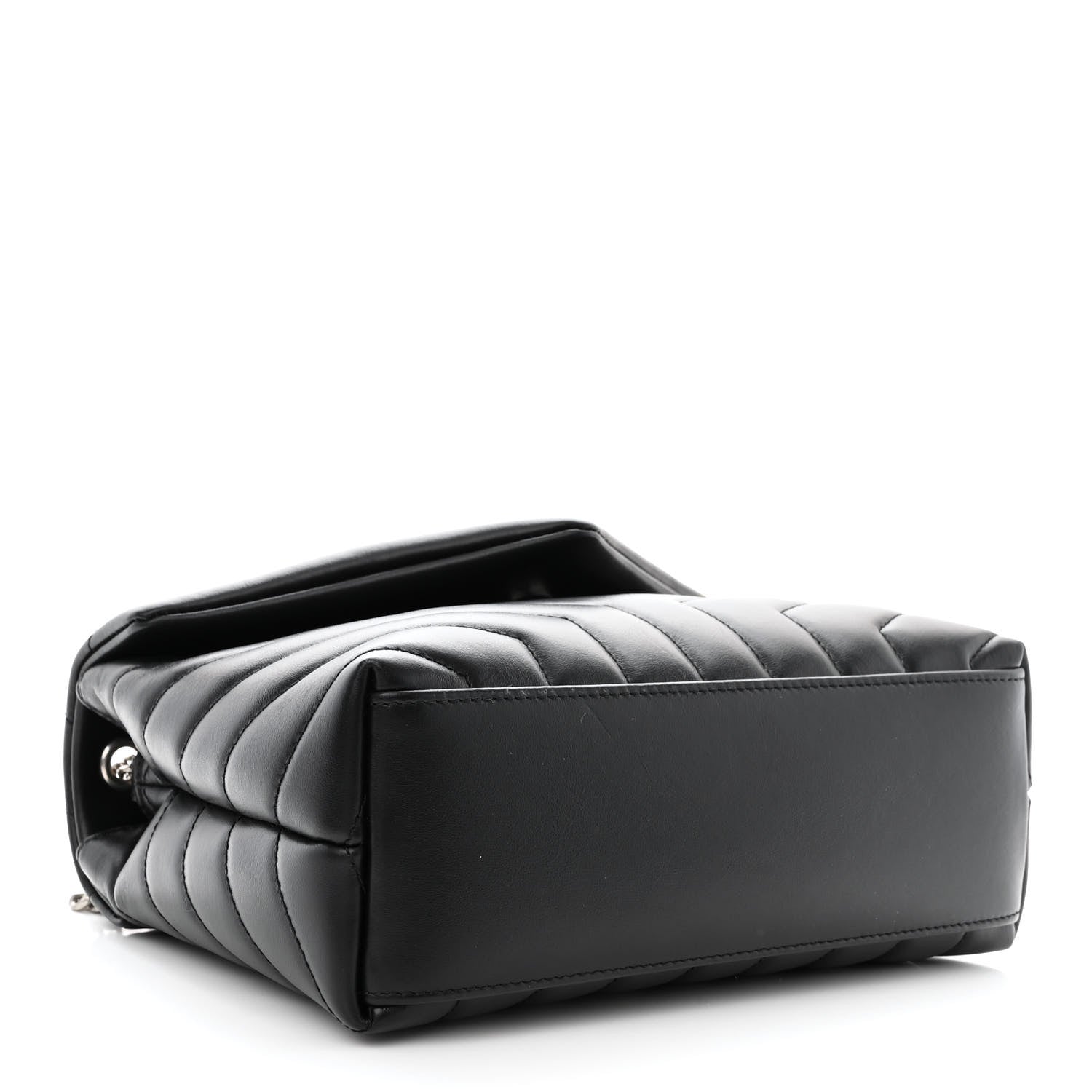 Saint Laurent Calfskin Y Quilted Monogram Small Loulou Chain Satchel Black 4 of 10
