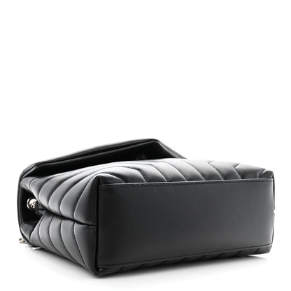 Saint Laurent Calfskin Y Quilted Monogram Small Loulou Chain Satchel Black 4 of 10