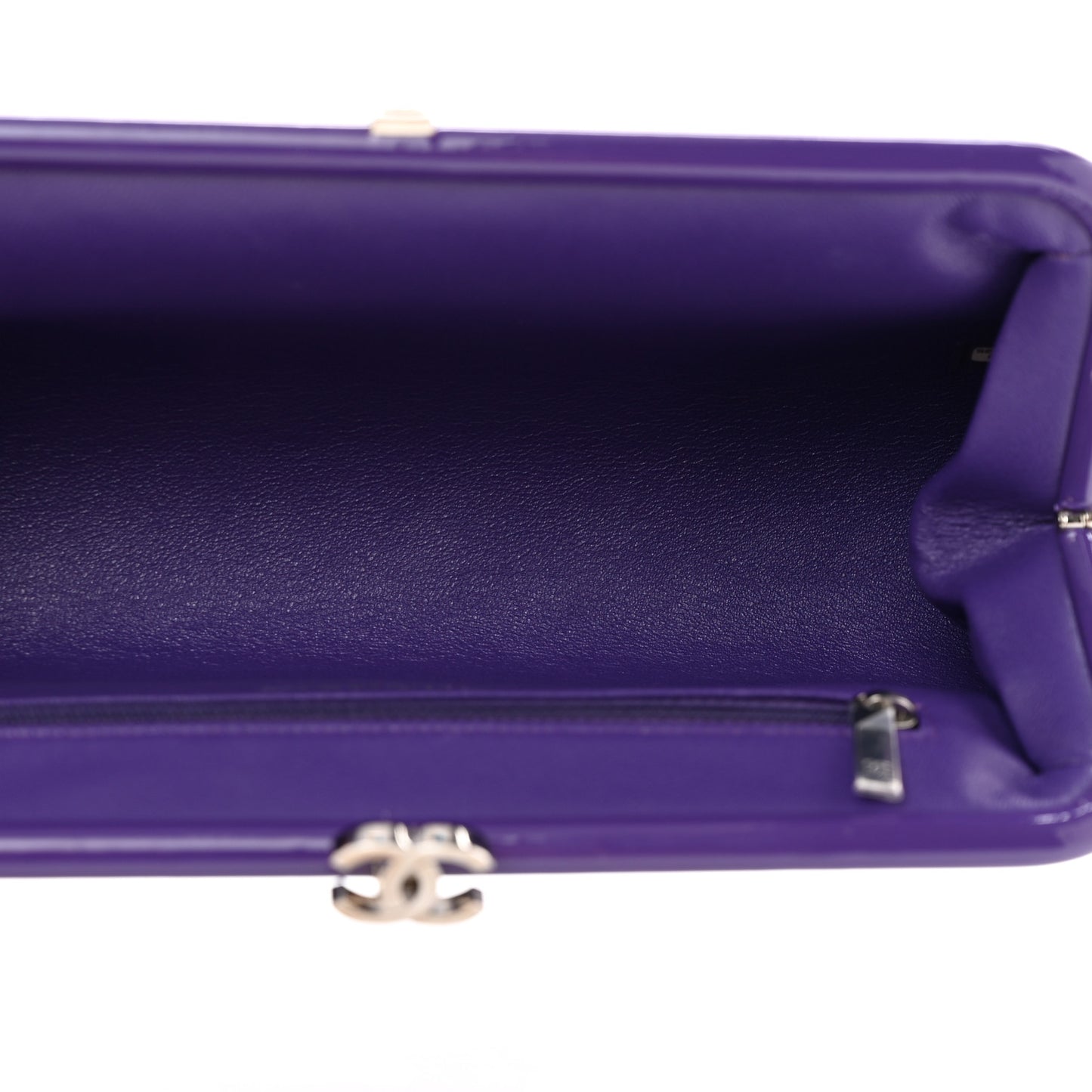 Patent Quilted Timeless Clutch Purple