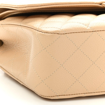 Chanel Caviar Quilted Medium Double Flap Beige Clair 9 of 11