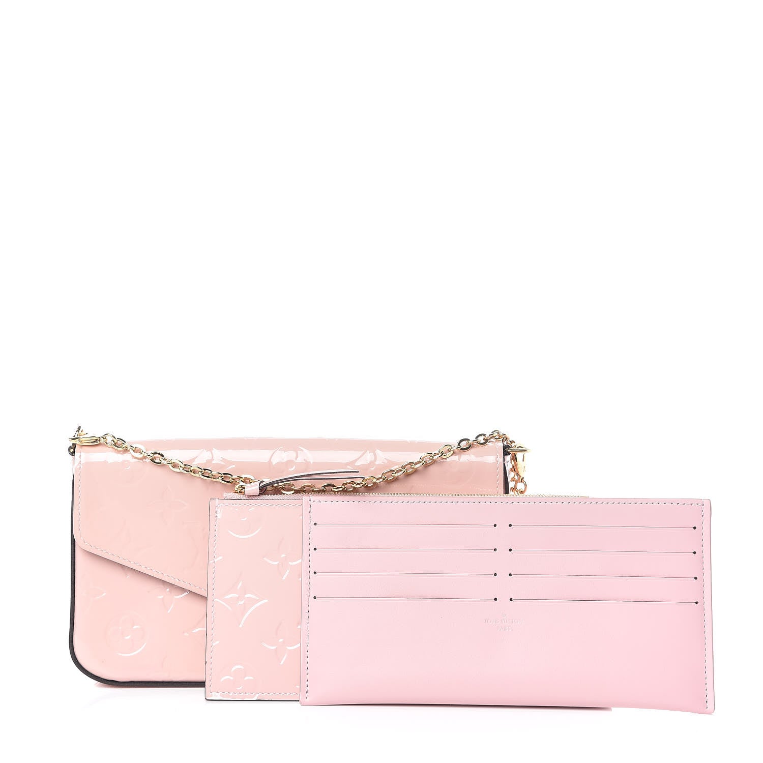 Louis Vuitton Vernis Felicie Chain Wallet Rose Ballerine 12 of 12