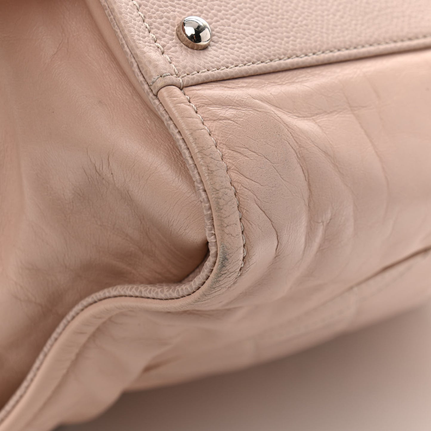 Glazed Calfskin Small Deauville Tote Light Pink