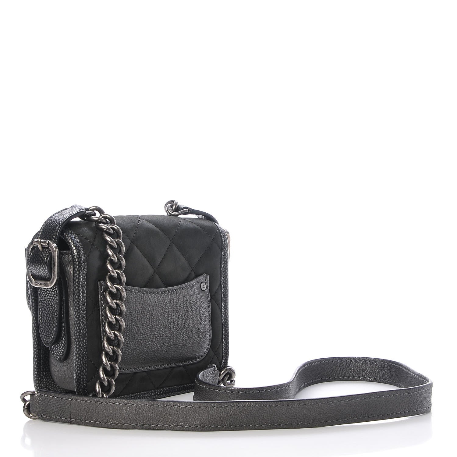 Chanel Iridescent Calfskin Mini Back To School Crossbody Flap Anthracite 3 of 8