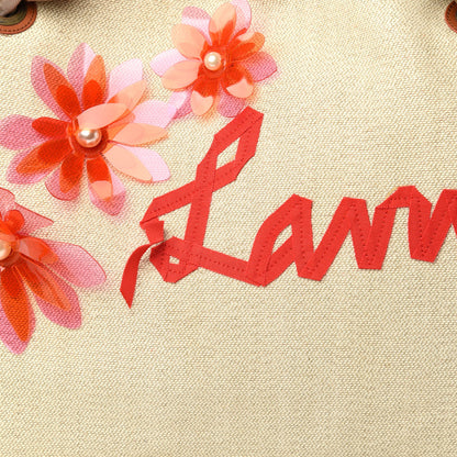 Lanvin Canvas Applique Flower Tote Beige 10 of 10