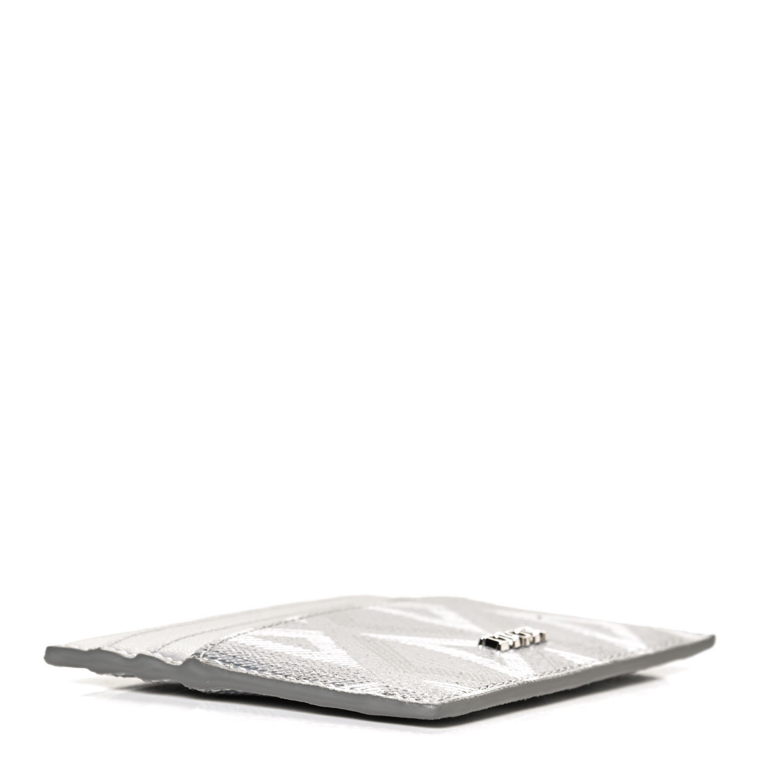 Christian Dior Calfskin CD Diamond Canvas Card Holder Grey 4 of 8