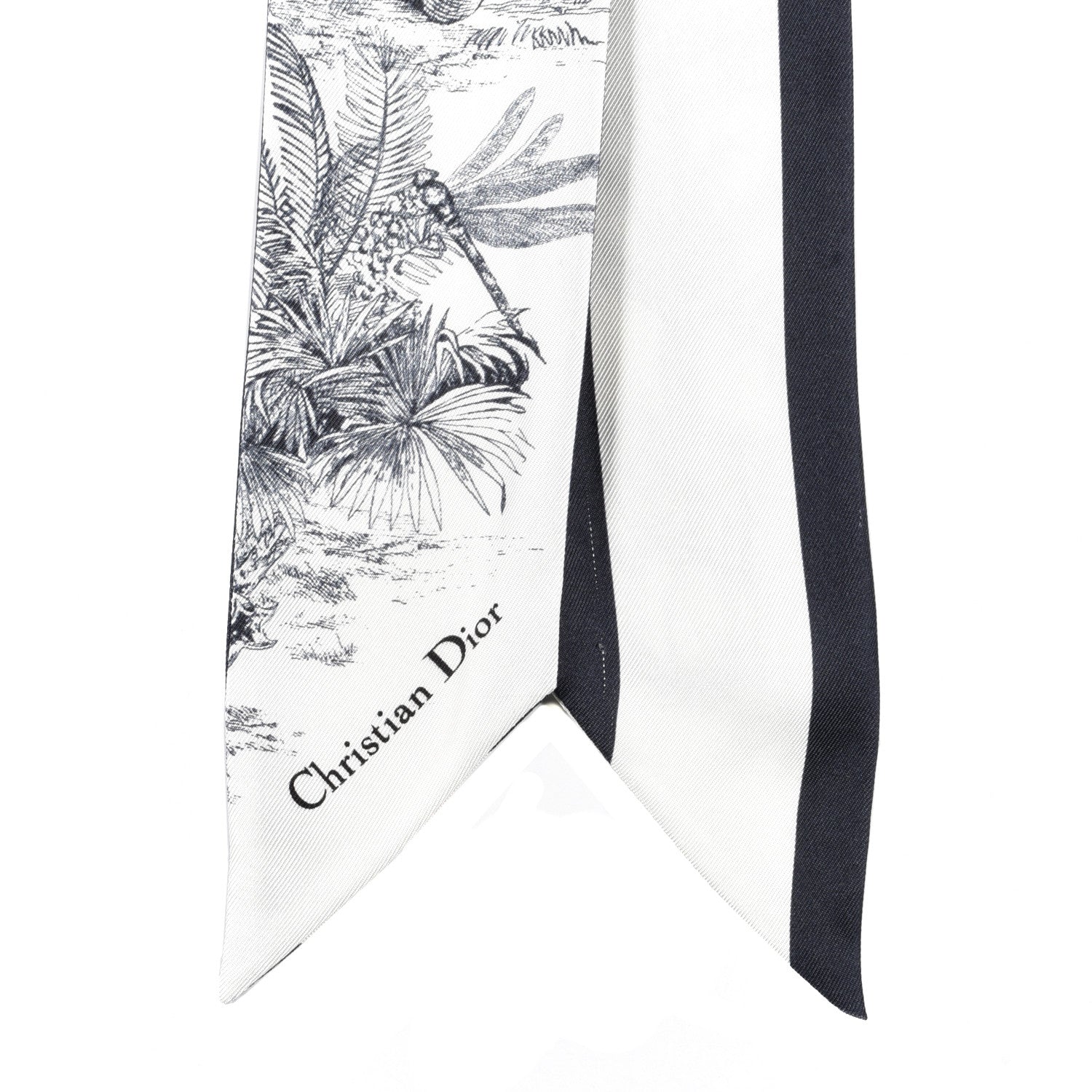 Christian Dior Silk Toile De Jouy Mitzah Scarf White 2 of 3