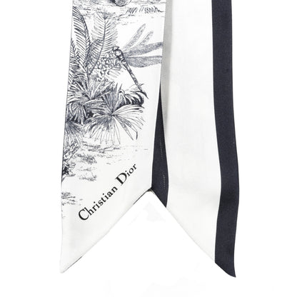 Christian Dior Silk Toile De Jouy Mitzah Scarf White 2 of 3