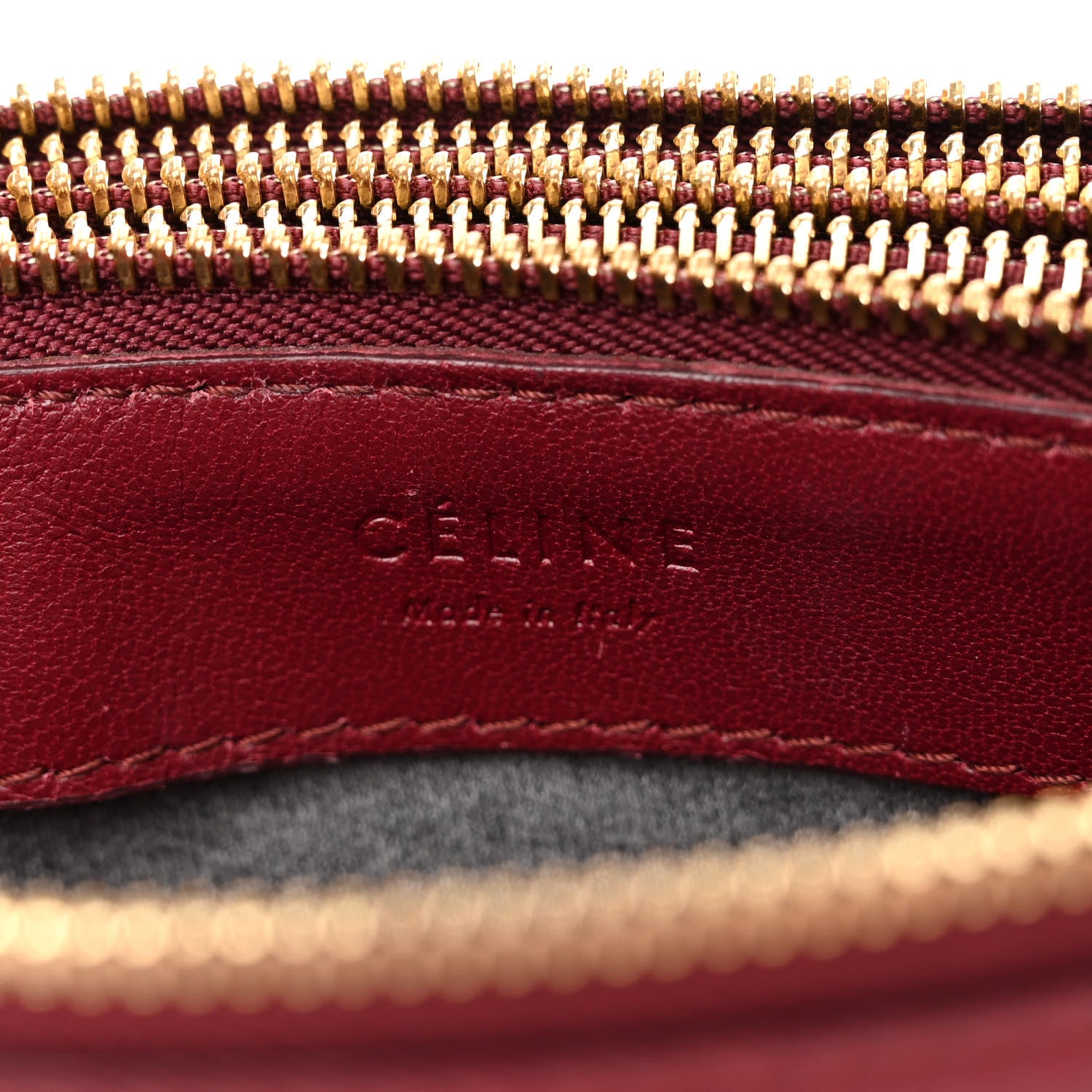 Celine Smooth Lambskin Small Trio Crossbody Bag Burgundy 8 of 12