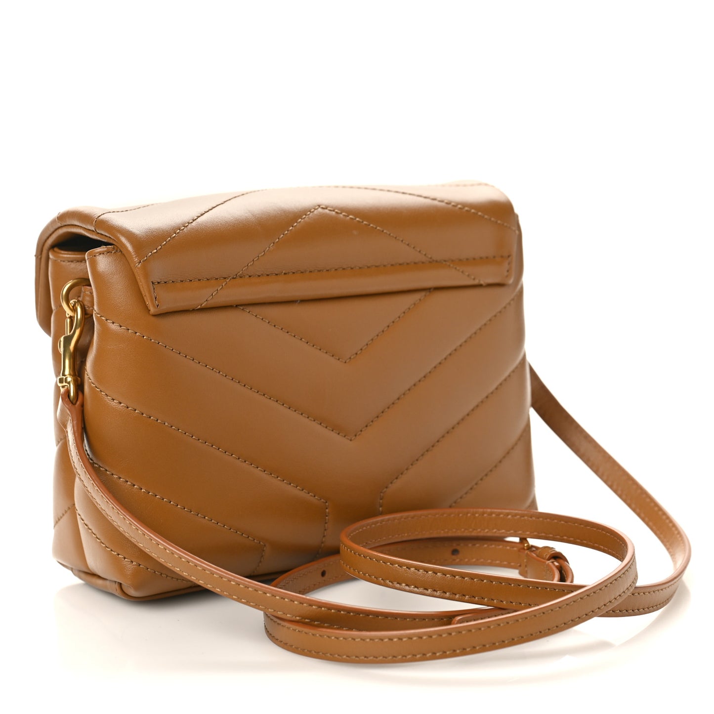 Calfskin Y Quilted Monogram Toy Loulou Crossbody Bag Dark Natural