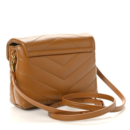 Saint Laurent Calfskin Y Quilted Monogram Toy Loulou Crossbody Bag Dark Natural 2 of 9