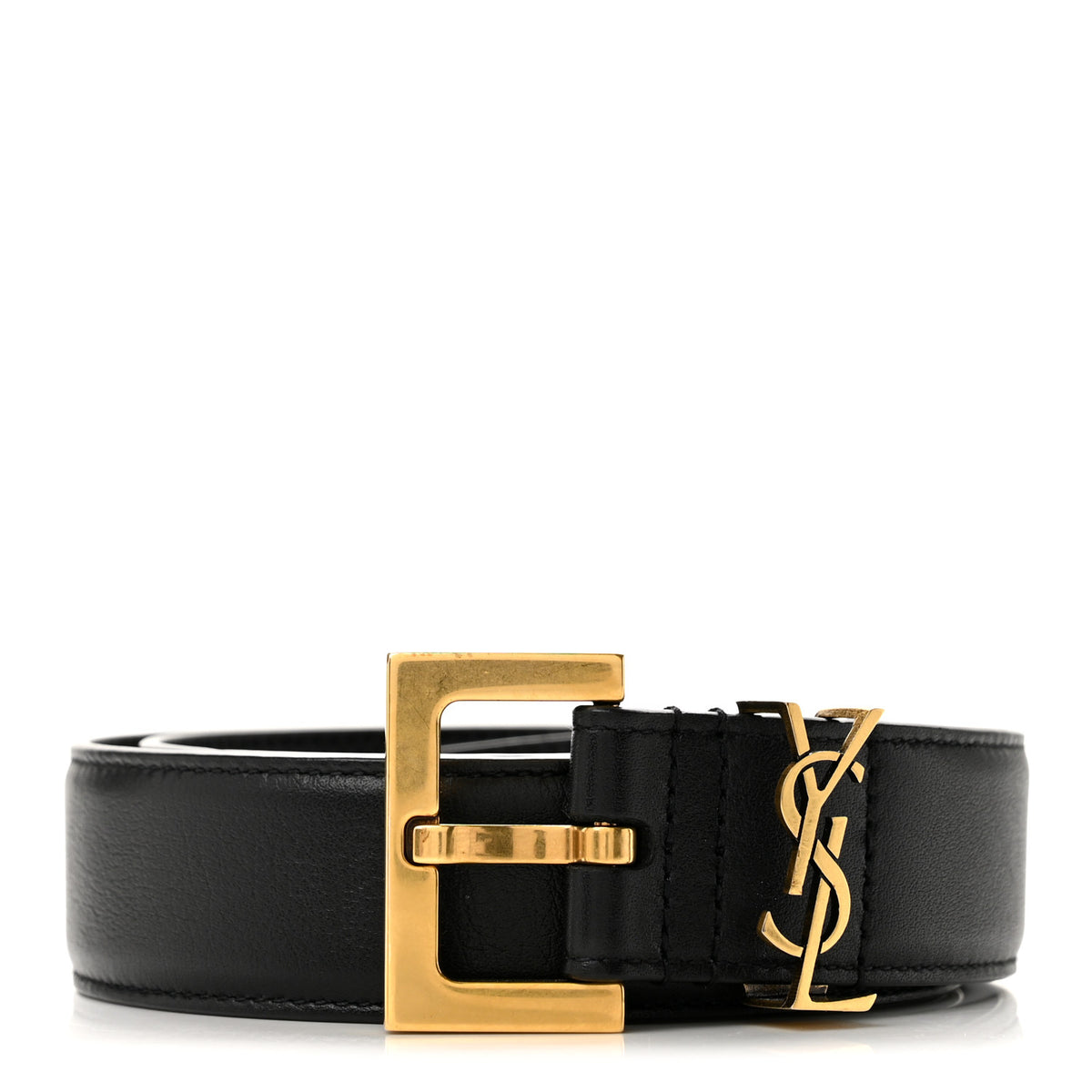 Lambskin Monogram Cassandre Square Buckle Belt 70 28 Black