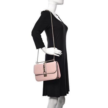Valentino Garavani Vitello Medium Glam Lock Rockstud Flap Water Rose 2 of 10