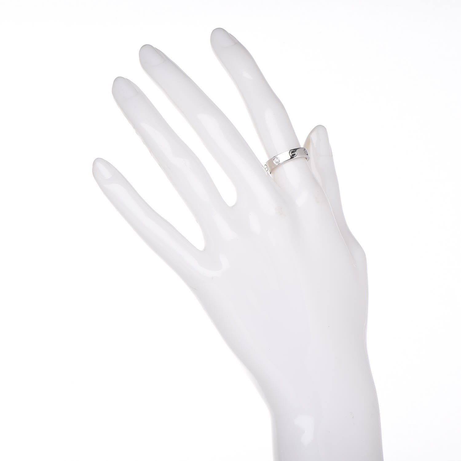 Cartier 18K White Gold Diamond 3.5mm LOVE Wedding Band Ring 50 5.25 2 of 5
