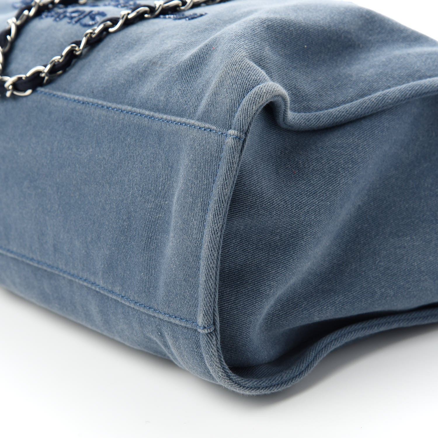 Chanel Canvas Sequin Large Deauville Tote Navy 7 of 10