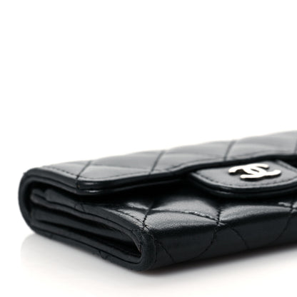 Chanel Lambskin Quilted Flap Card Holder Wallet Black 9 of 10