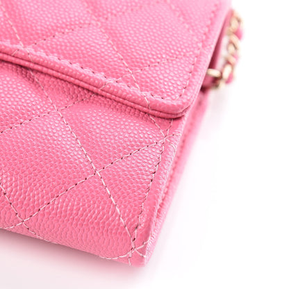 Chanel Caviar Quilted Clutch With Chain Pink 10 of 11