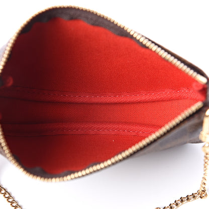 Louis Vuitton Damier Ebene 2019 Christmas Animation Mini Pochette Accessories Red 4 of 5
