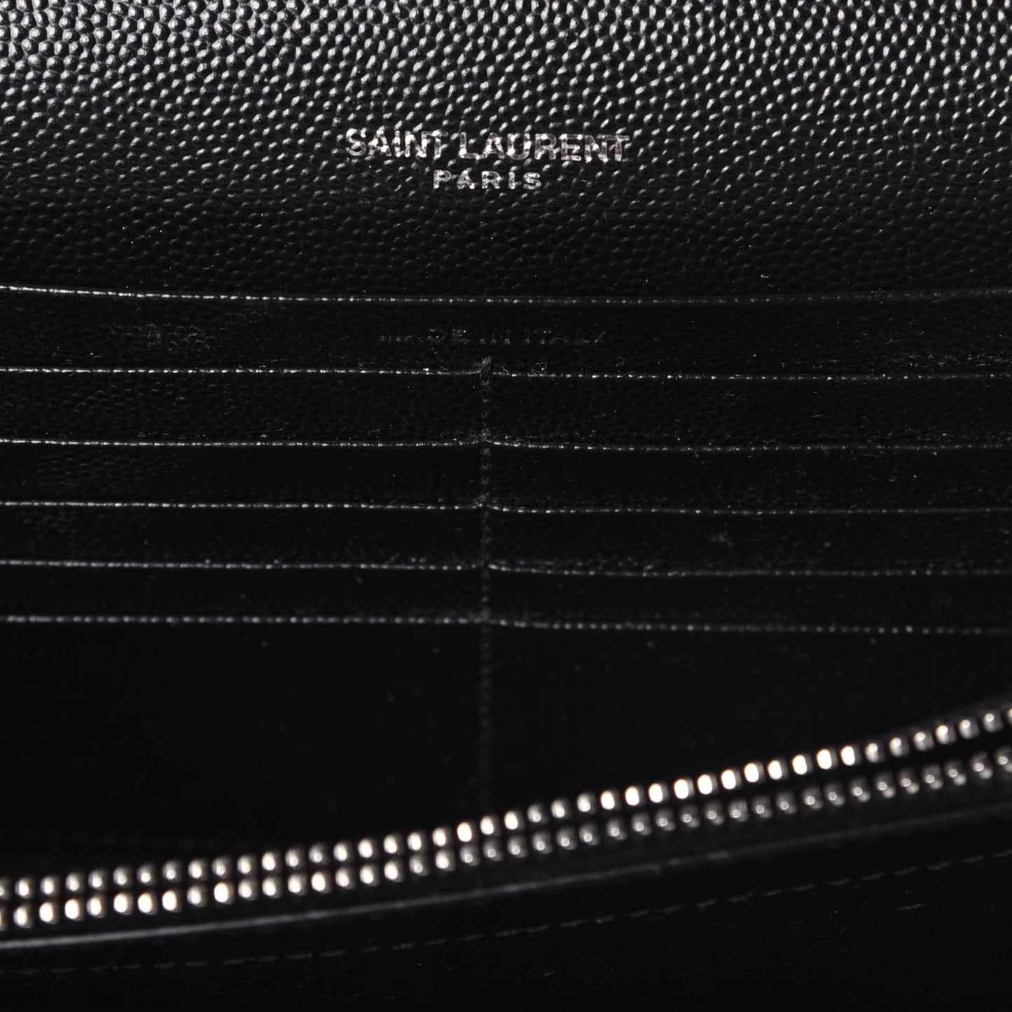 Grain De Poudre Matelasse Chevron Monogram Chain Wallet Black