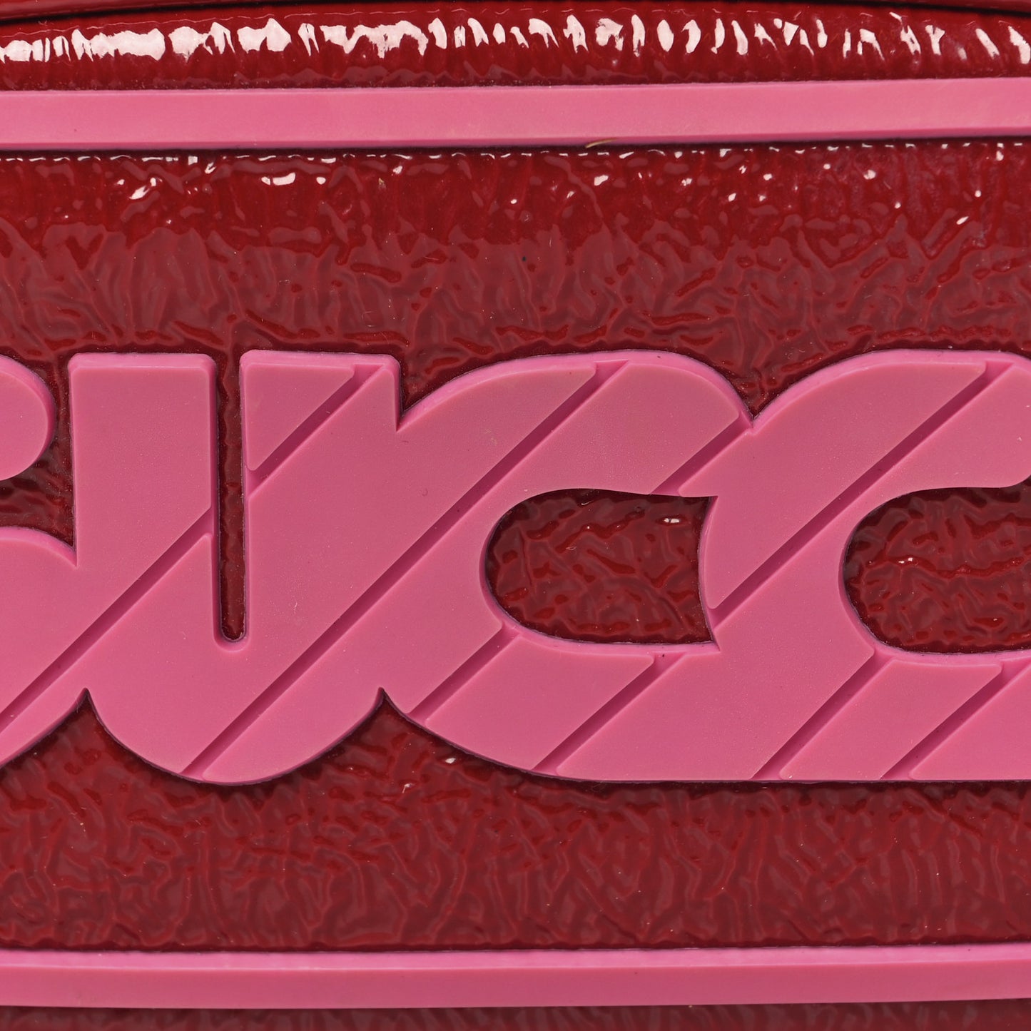 Patent Rubber Game Patch Logo Belt Bag 95 38 Hibiscus Red