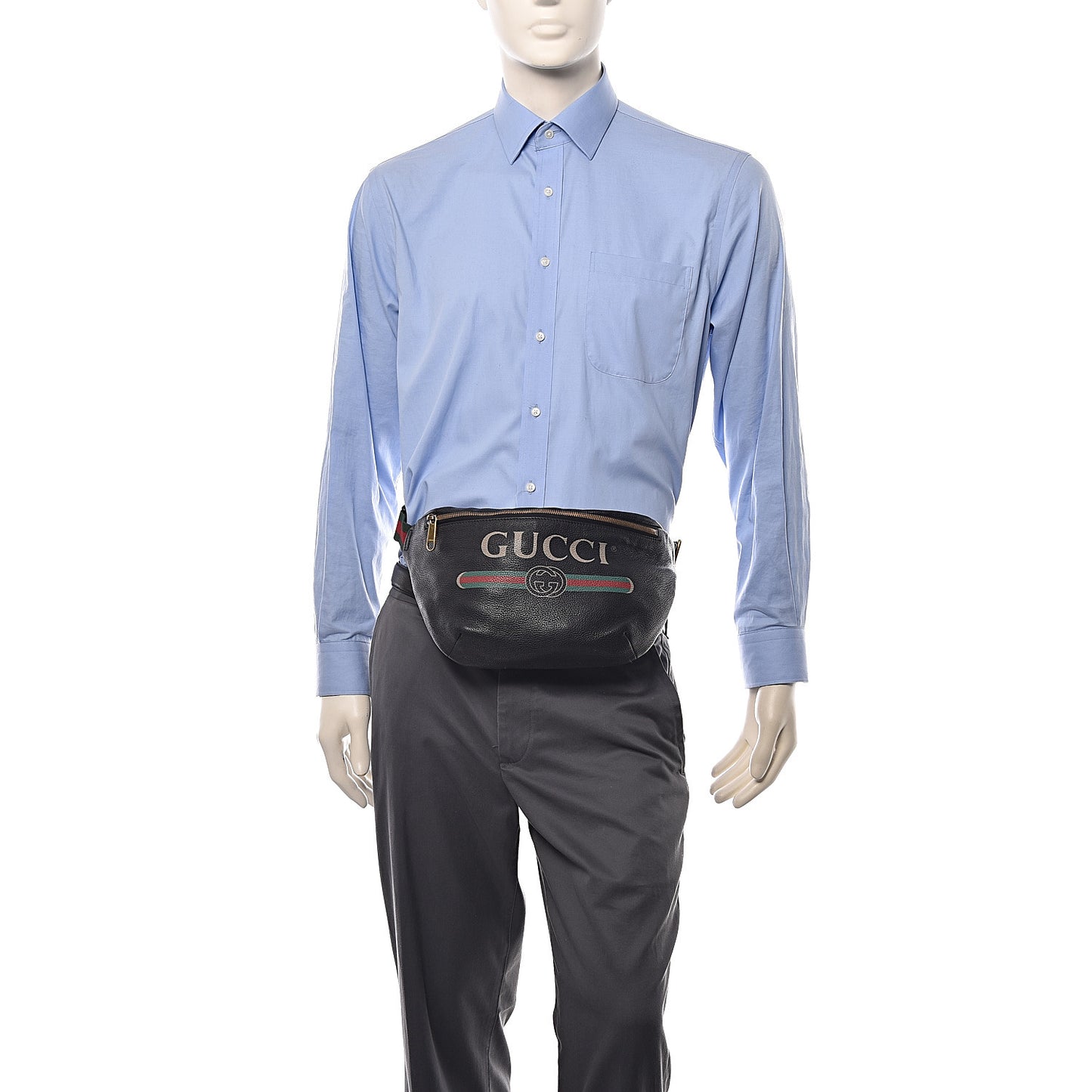 Grained Calfskin Logo Belt Bag Black
