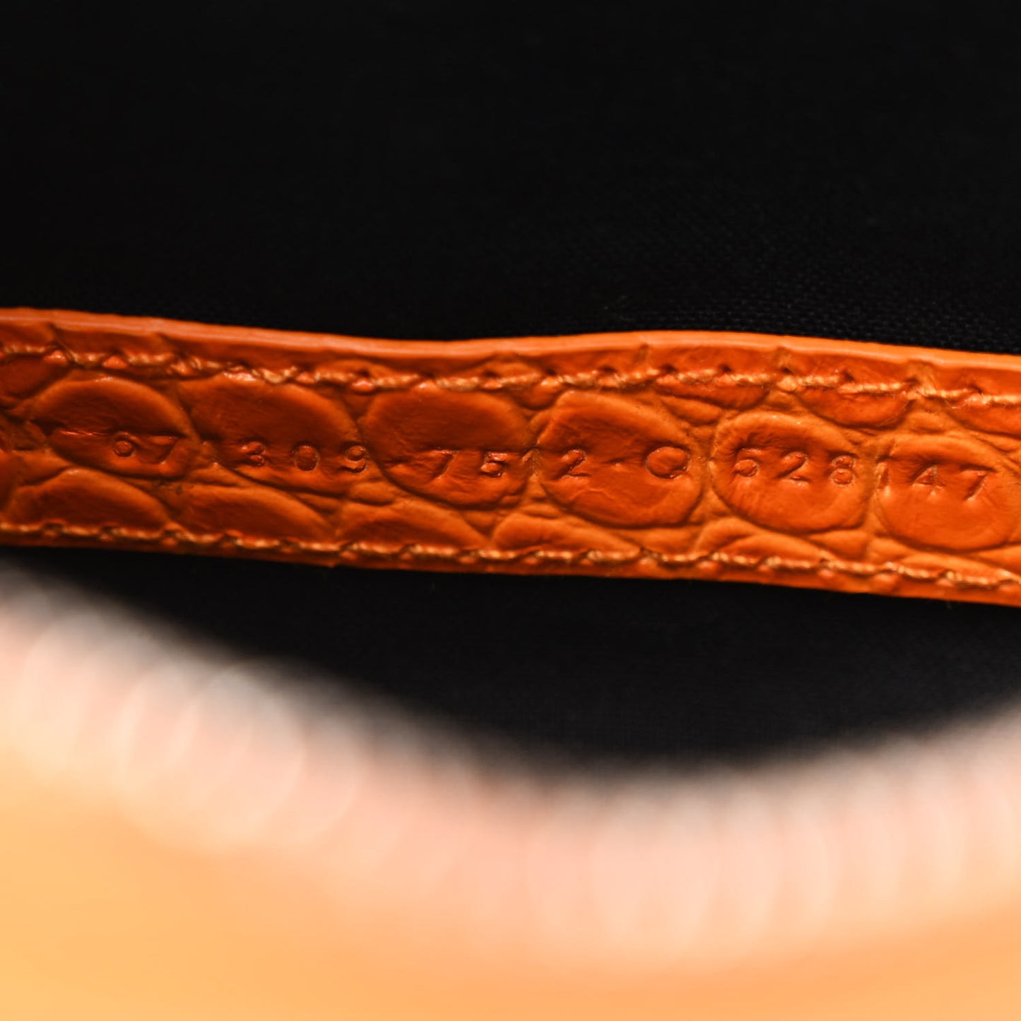 Extra Supple Calfskin Crocodile Embossed Le Cagole Shoulder Bag XS Pop Orange