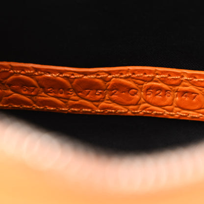 Balenciaga Extra Supple Calfskin Crocodile Embossed Le Cagole Shoulder Bag XS Pop Orange 9 of 12