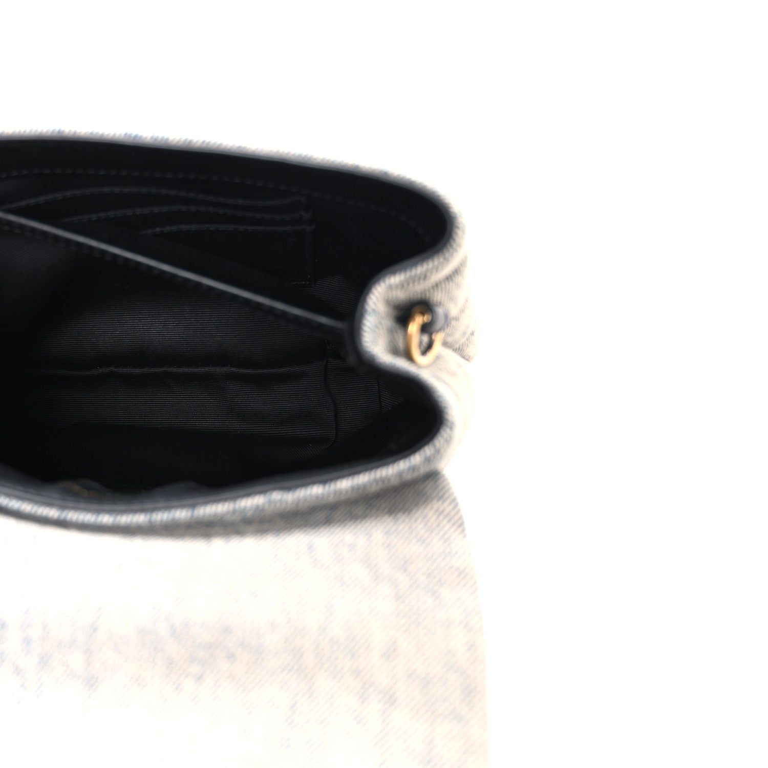 Saint Laurent Denim Y Quilted Monogram Toy Loulou Crossbody Bag Grey 5 of 10