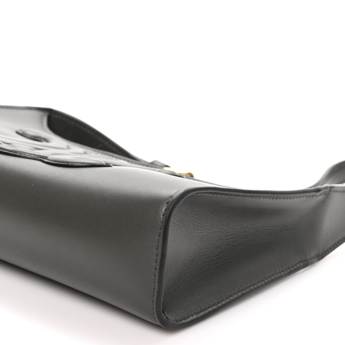 Celine Smooth Calfskin Cuir Triomphe Shoulder Bag Dark Army 9 of 9