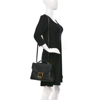 Salvatore Ferragamo Calfskin Small Margot Top Handle Satchel Black 2 of 8