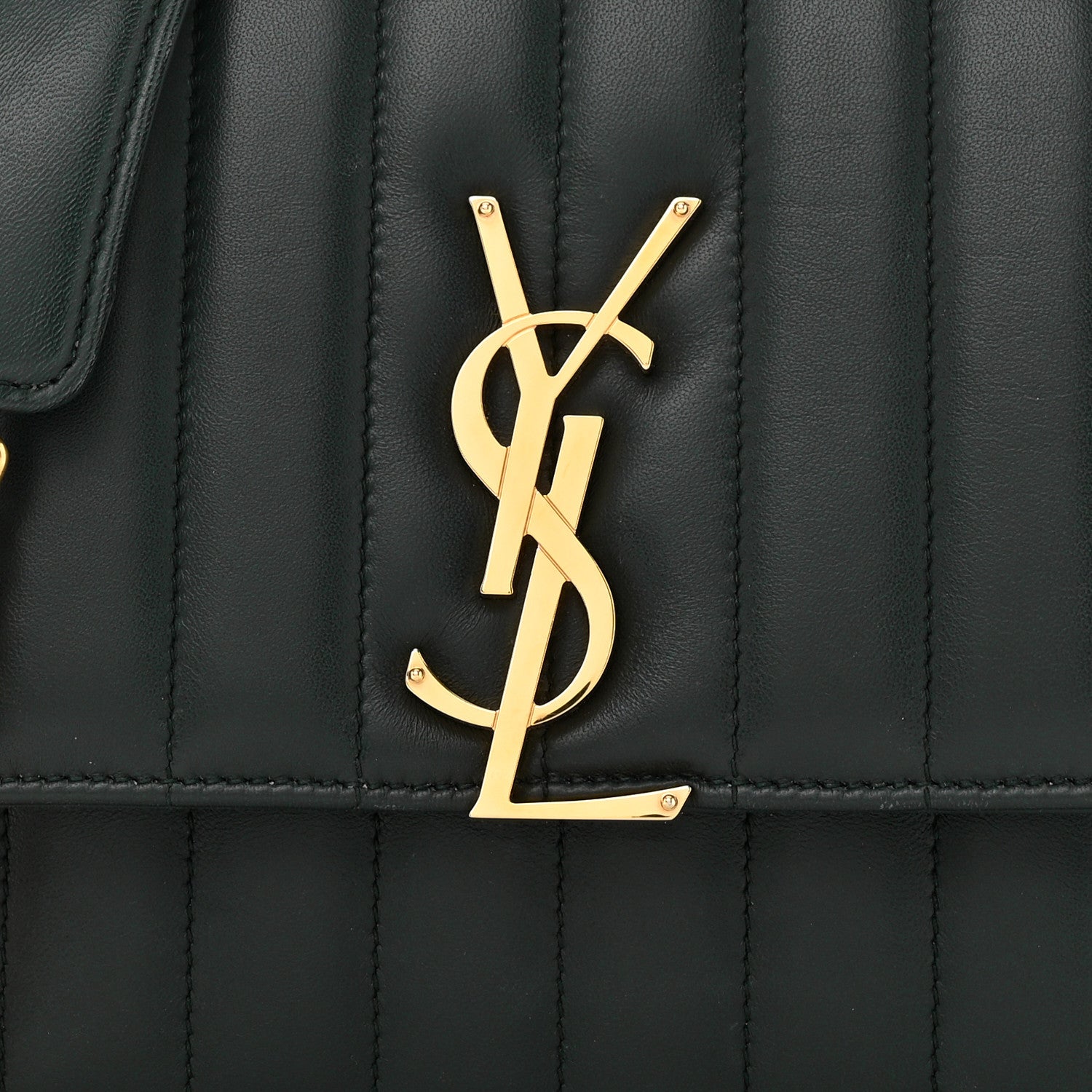 Saint Laurent Lambskin Matelasse Monogram Medium Vicky Chain Bag Algae 8 of 10