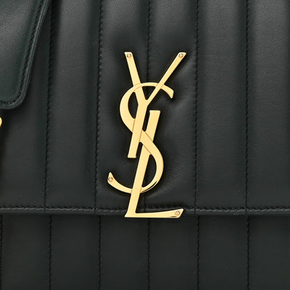 Saint Laurent Lambskin Matelasse Monogram Medium Vicky Chain Bag Algae 8 of 10