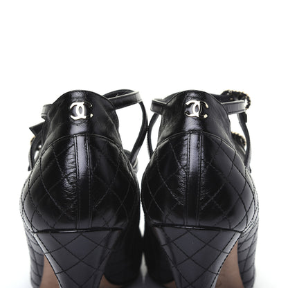 Chanel Calfskin Quilted CC Cap Toe Pumps 41 Black 7 of 20
