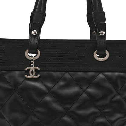 Chanel Coated Canvas Quilted Large Paris Biarritz Tote Black 8 of 10