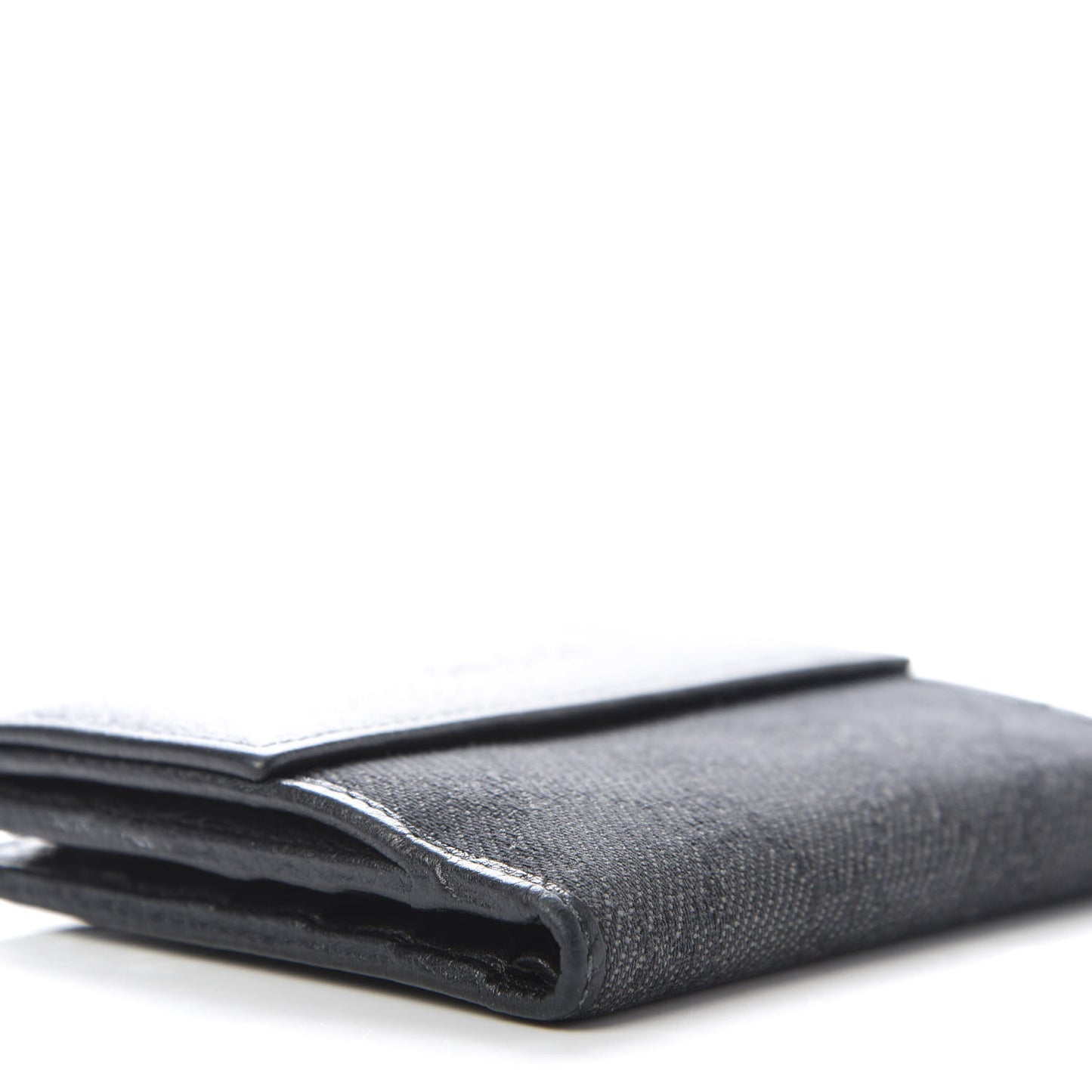 Calfskin Denim Monogram French Flap Wallet