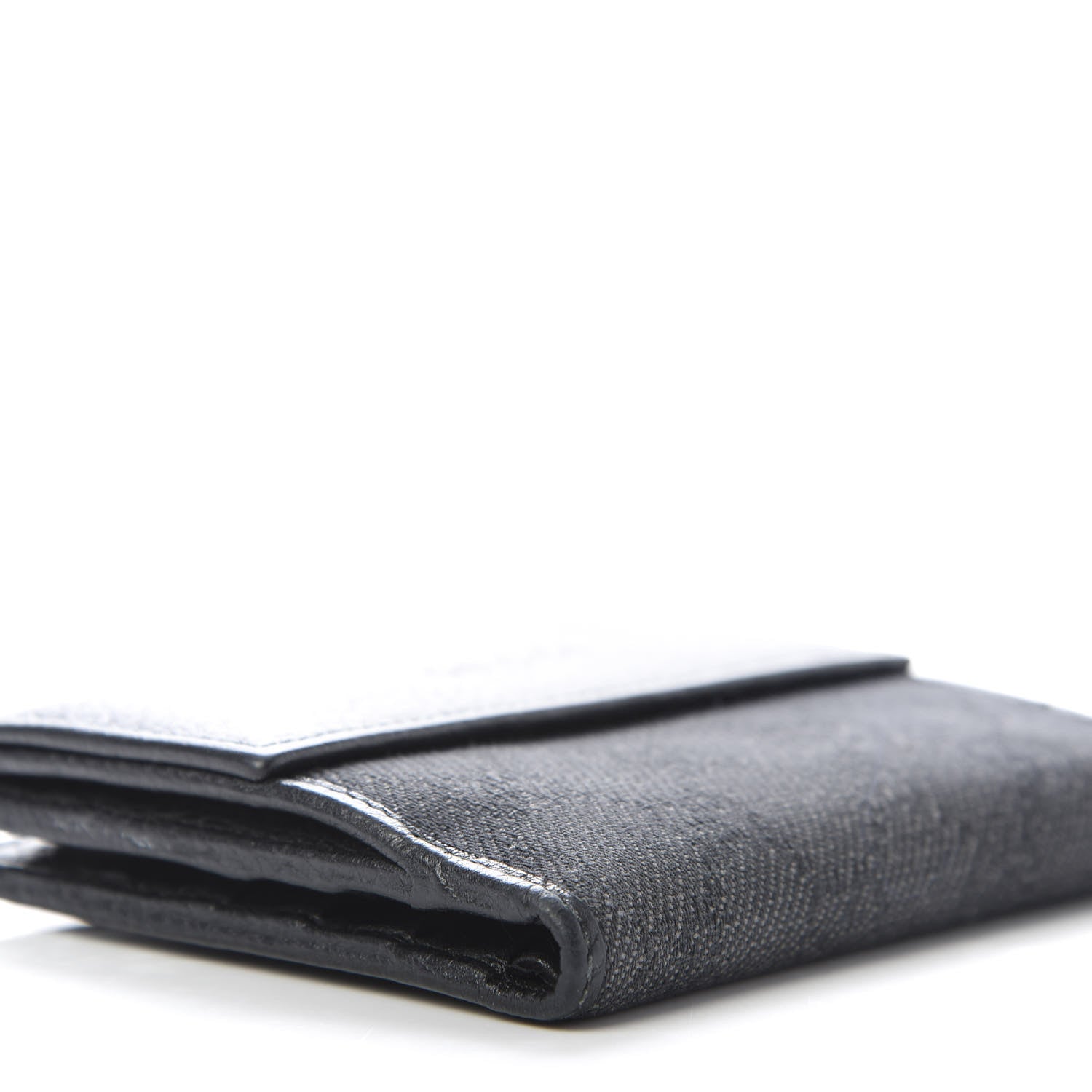 Gucci Calfskin Denim Monogram French Flap Wallet 4 of 8