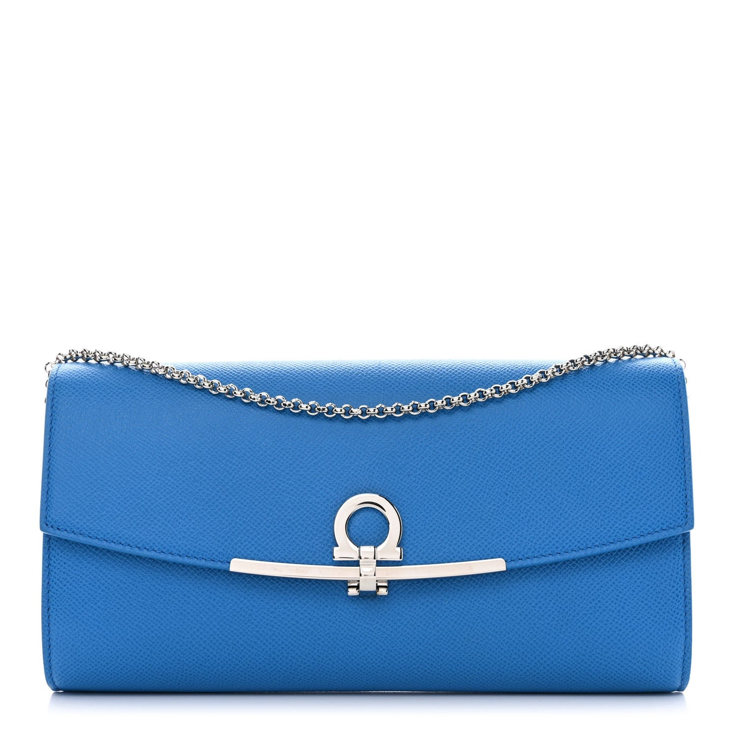 Hammered Calfskin Mini Gancini Icona Bag Blue
