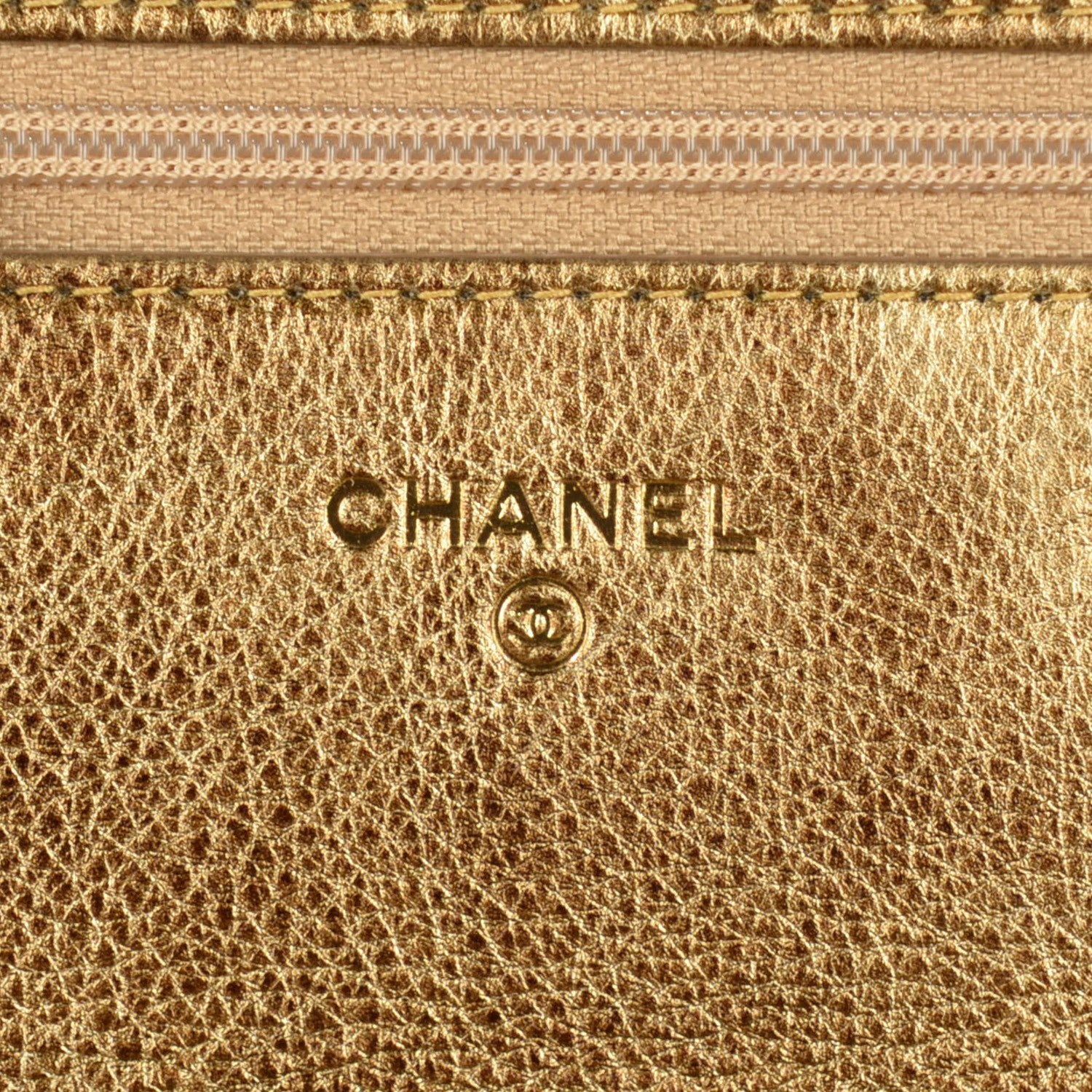 Chanel Distressed Calfskin Quilted Boy Wallet On Chain WOC Gold 7 of 9