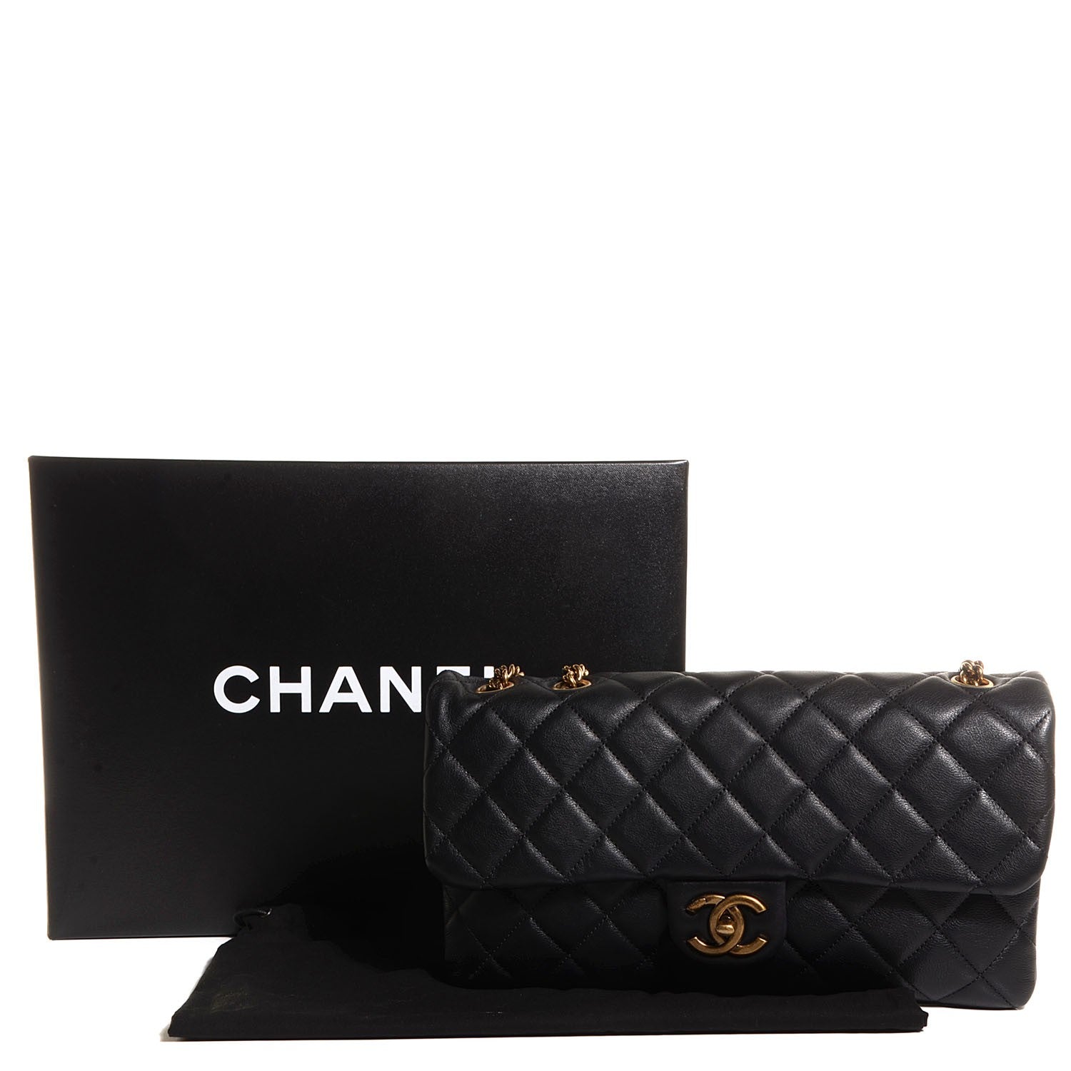 Chanel Calfskin Quilted Medium CC Crown Flap Black 10 of 10