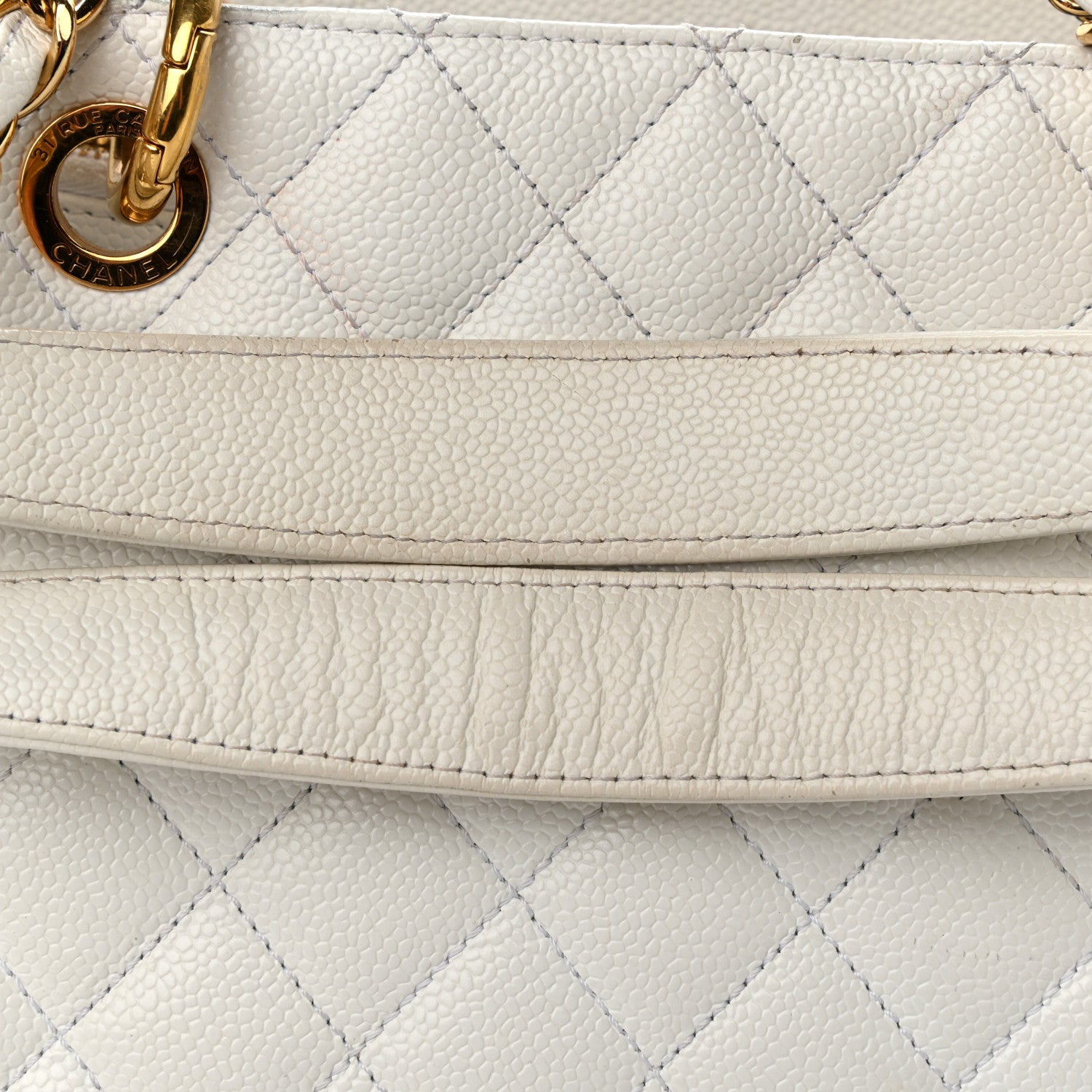 Chanel Caviar Quilted Grand Shopping Tote GST White 15 of 21