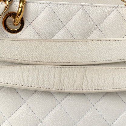 Chanel Caviar Quilted Grand Shopping Tote GST White 15 of 21