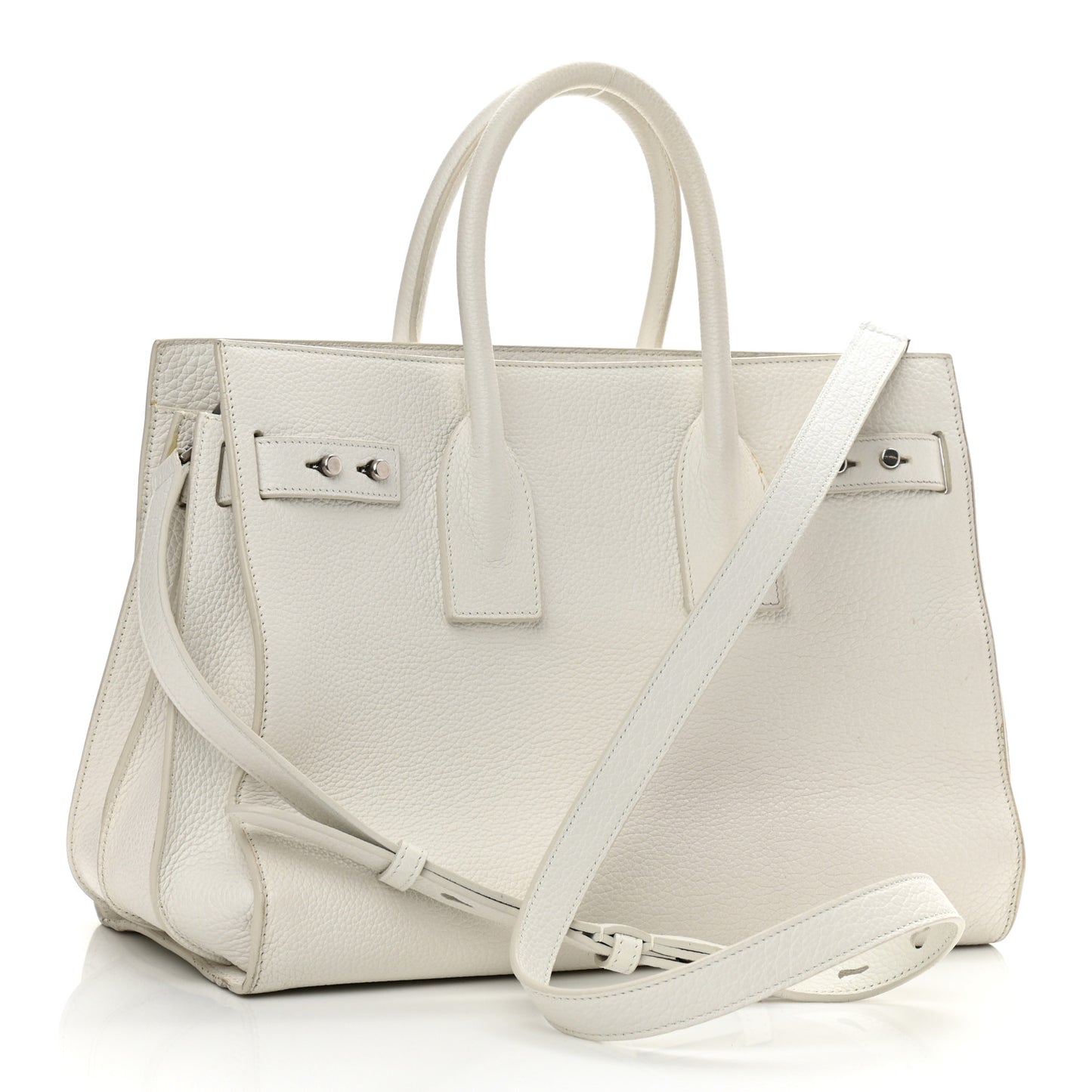 Grained Calfskin Small Supple Sac De Jour White