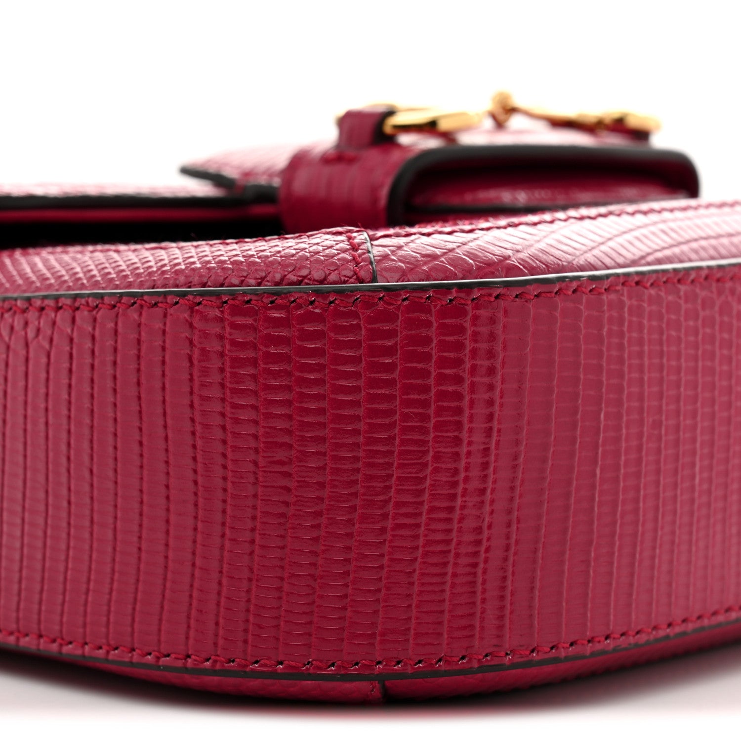 Gucci Canvas Calfskin Crystal GG Monogram Snakeskin Mini Horsebit 1955 Shoulder Bag Pink 9 of 10