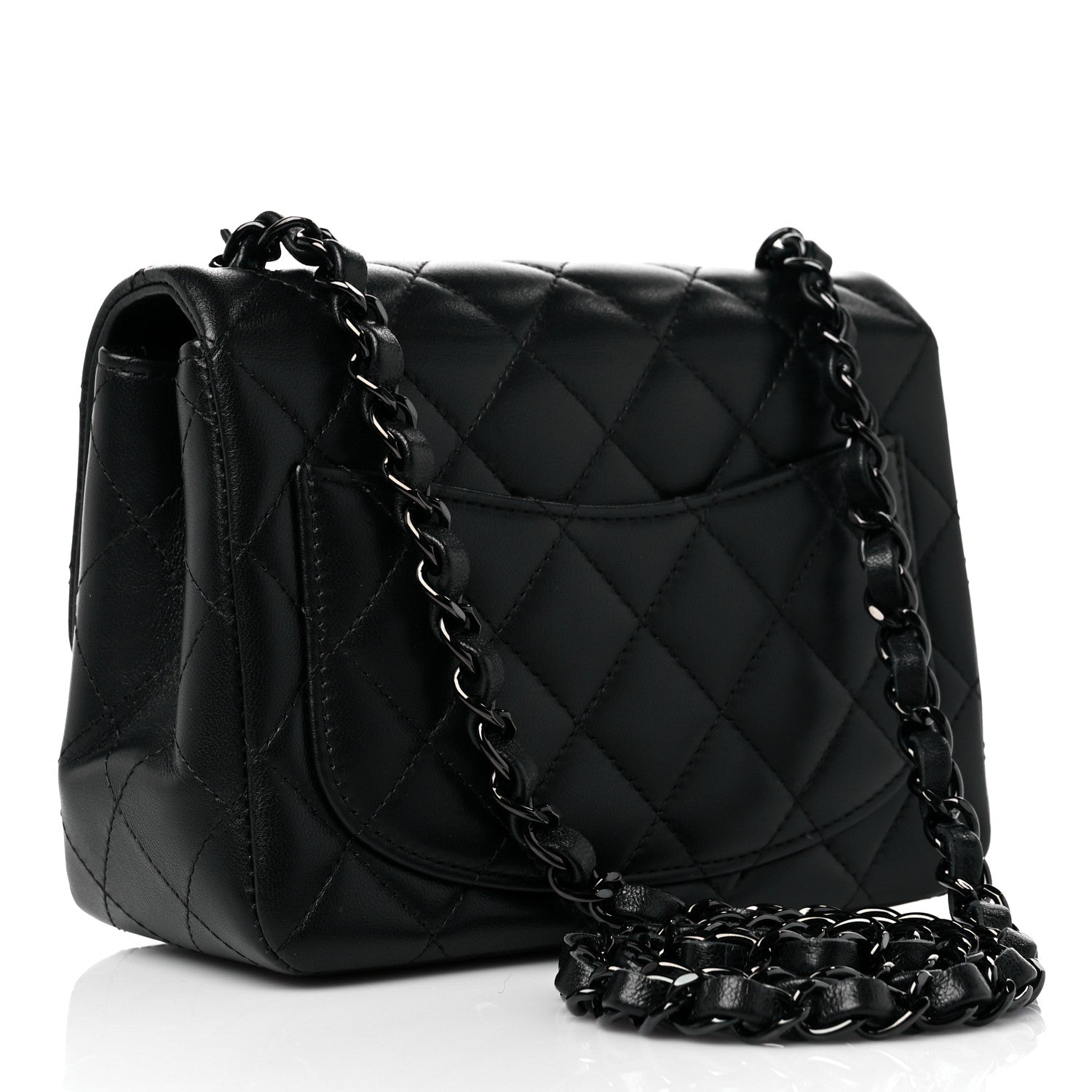Chanel Lambskin Quilted Mini Square Flap So Black 3 of 10