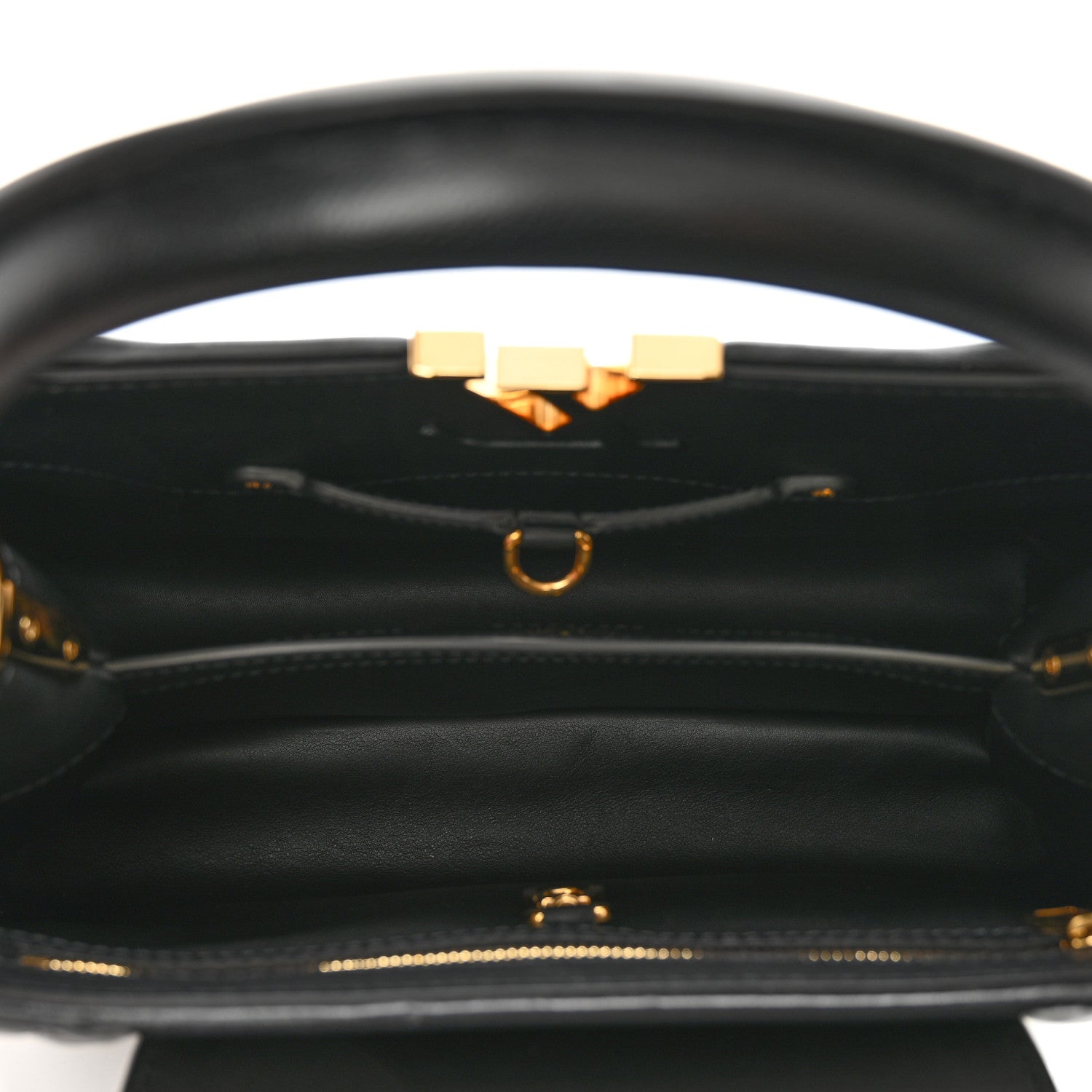 Louis Vuitton Lambskin Quilted Flower Capucines PM Black 6 of 9