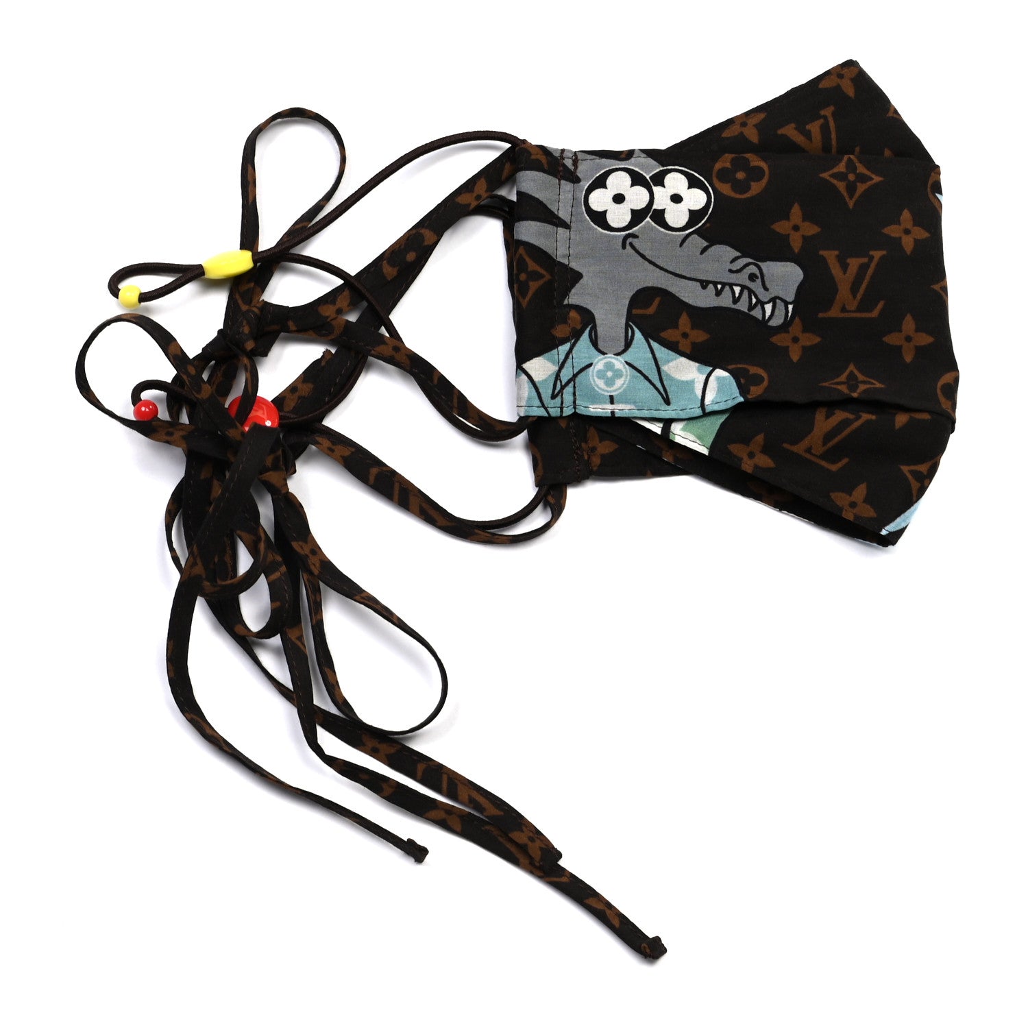 Louis Vuitton Cotton Silk Monogram LV Friends Face Mask Brown 2 of 4