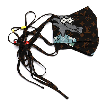 Louis Vuitton Cotton Silk Monogram LV Friends Face Mask Brown 2 of 4