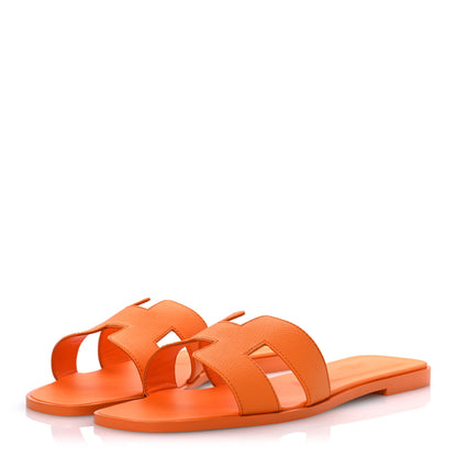 Hermes Epsom Oran Sandals 41 Orange Sunset 4 of 11