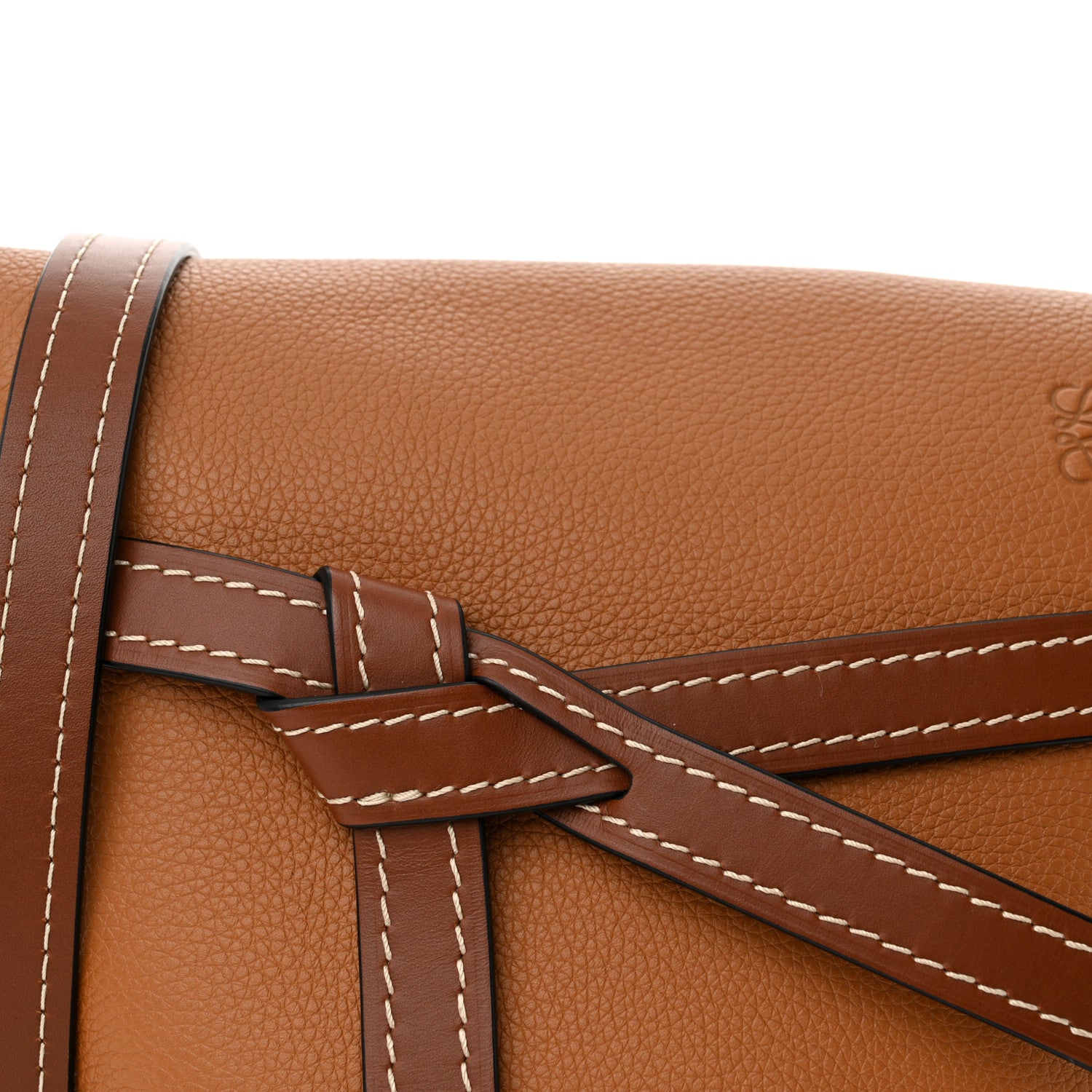 Loewe Grained Calfskin Small Gate Crossbody Bag Caramel Pecan 8 of 10