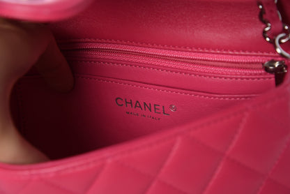 Chanel Lambskin Quilted Mini Rectangular Flap Dark Pink 7 of 9